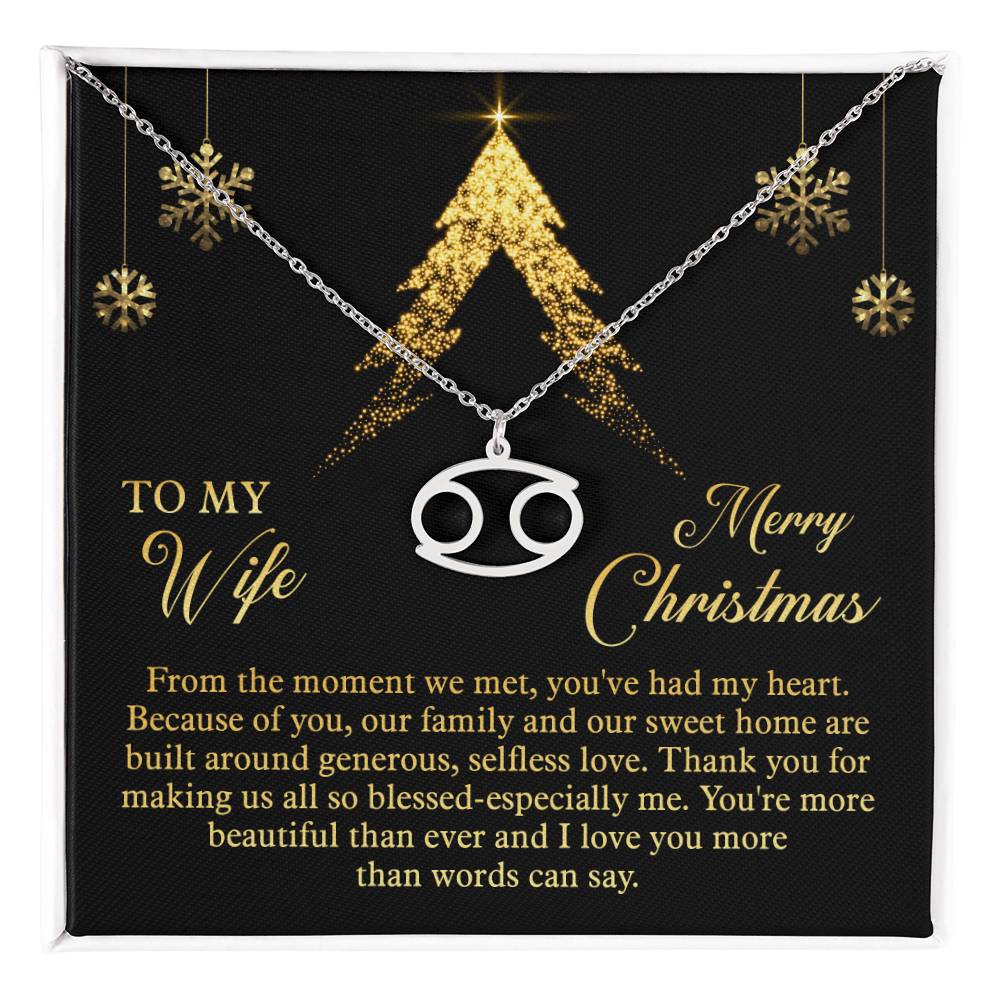 Zodiac Symbol Necklace To My Wife Merry Christmas