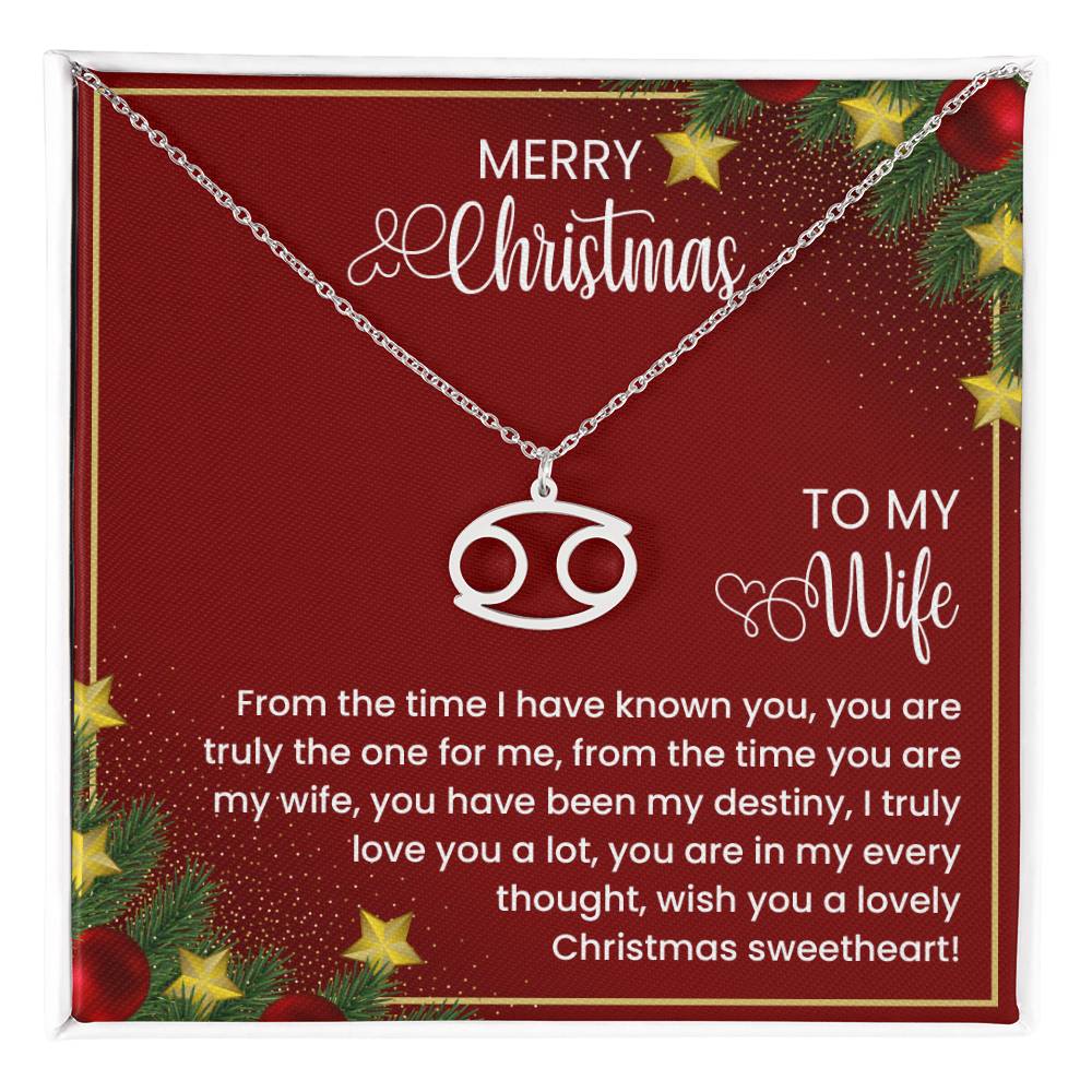 Zodiac Symbol Necklace To My Wife Merry Christmas