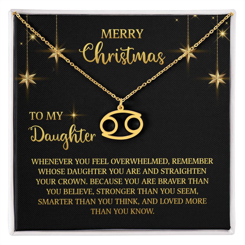 Zodiac Symbol Necklace Merry Christmas To My Daugther