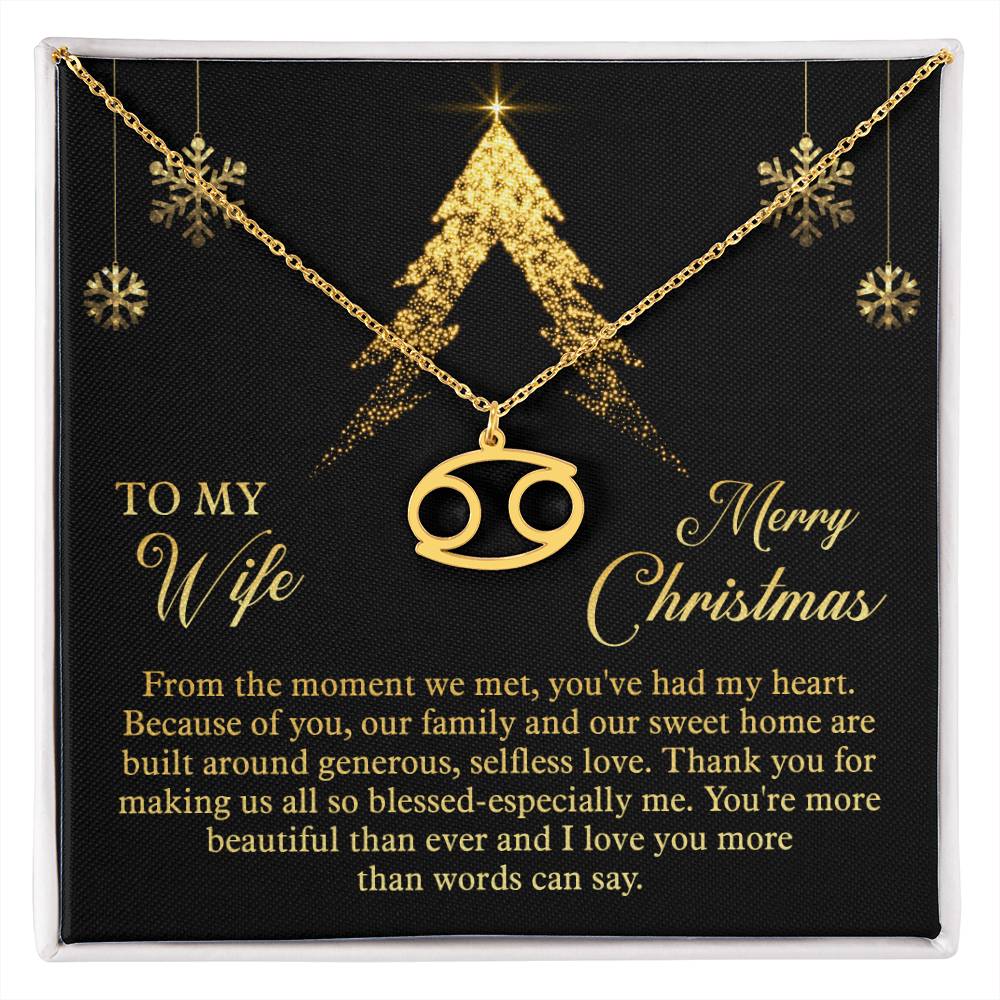 Zodiac Symbol Necklace To My Wife Merry Christmas