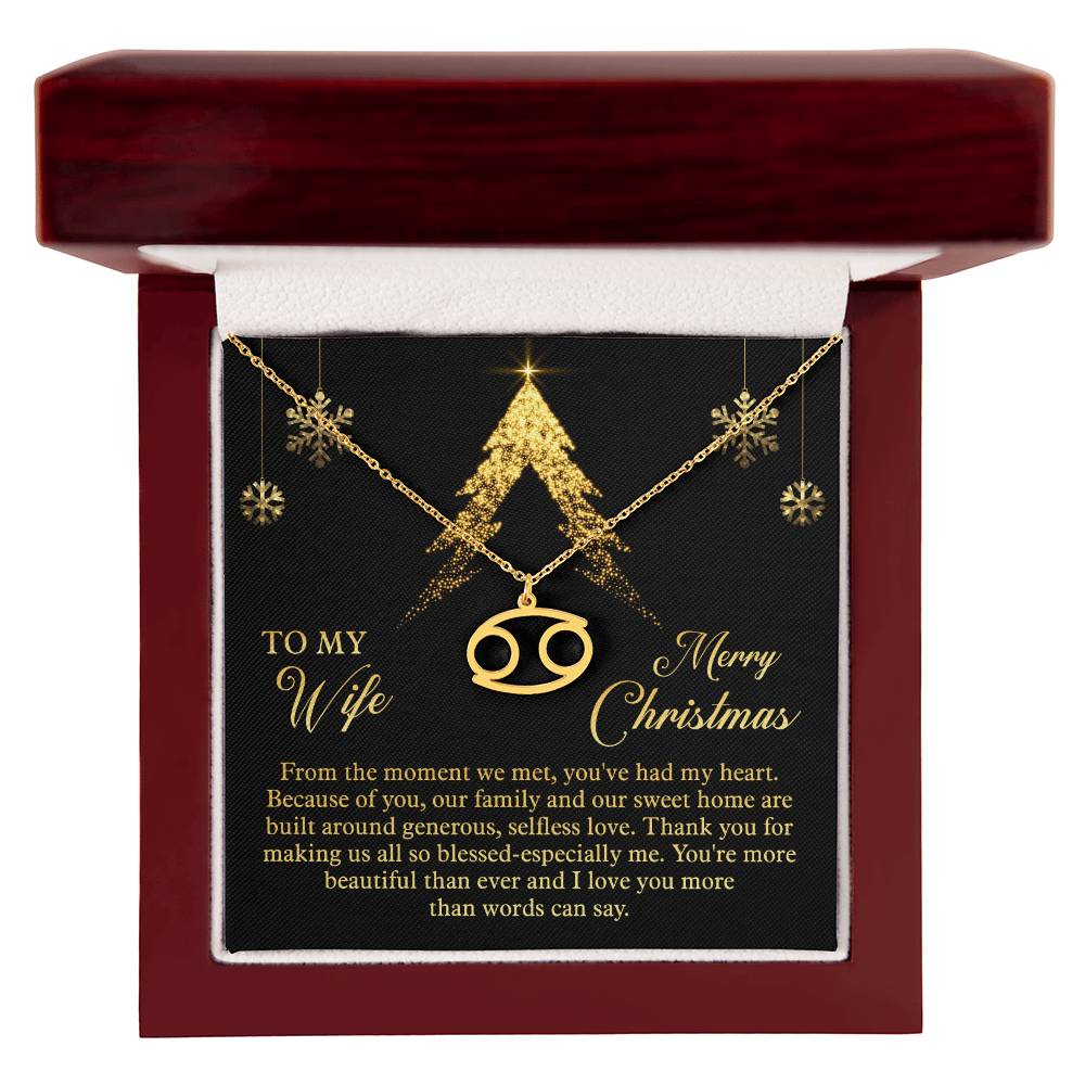 Zodiac Symbol Necklace To My Wife Merry Christmas