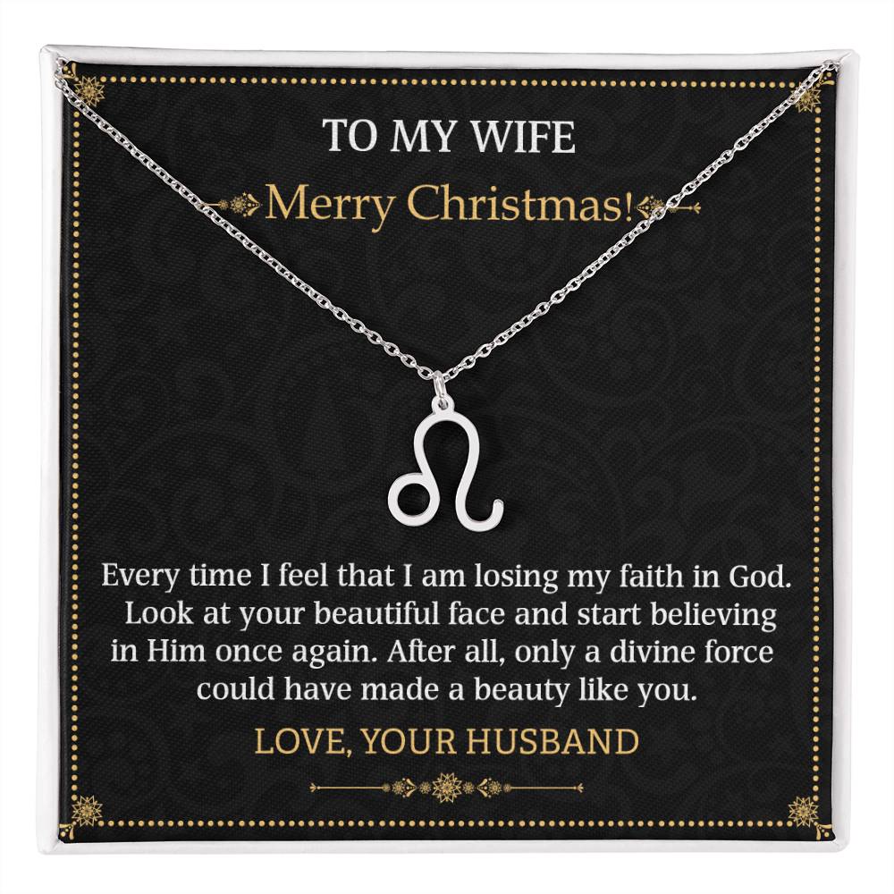 Zodiac Name Necklace To my Wife Merry Christmas