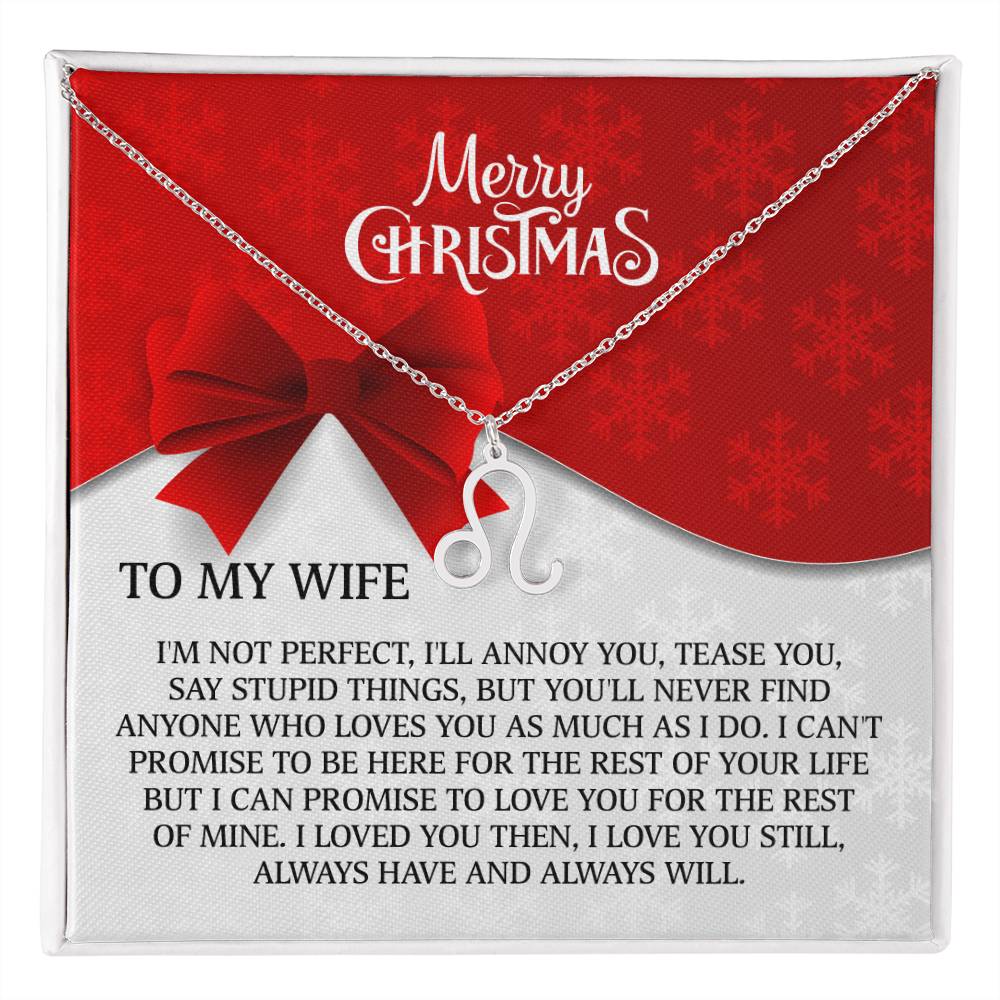 Zodiac Symbol Necklace To My Wife Merry Christmas