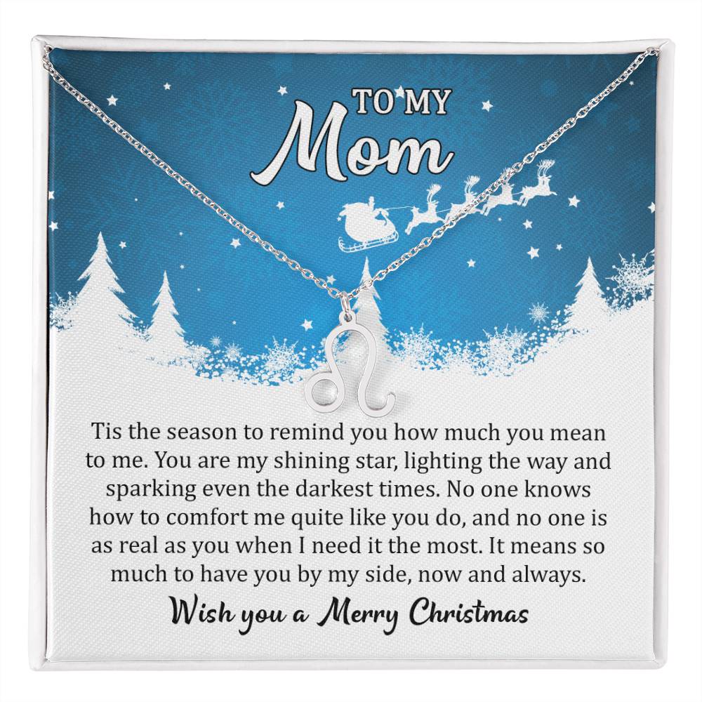 Zodiac Symbol Necklace Mom, I Wish you a Merry Christmas