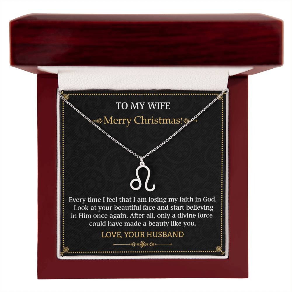 Zodiac Name Necklace To my Wife Merry Christmas