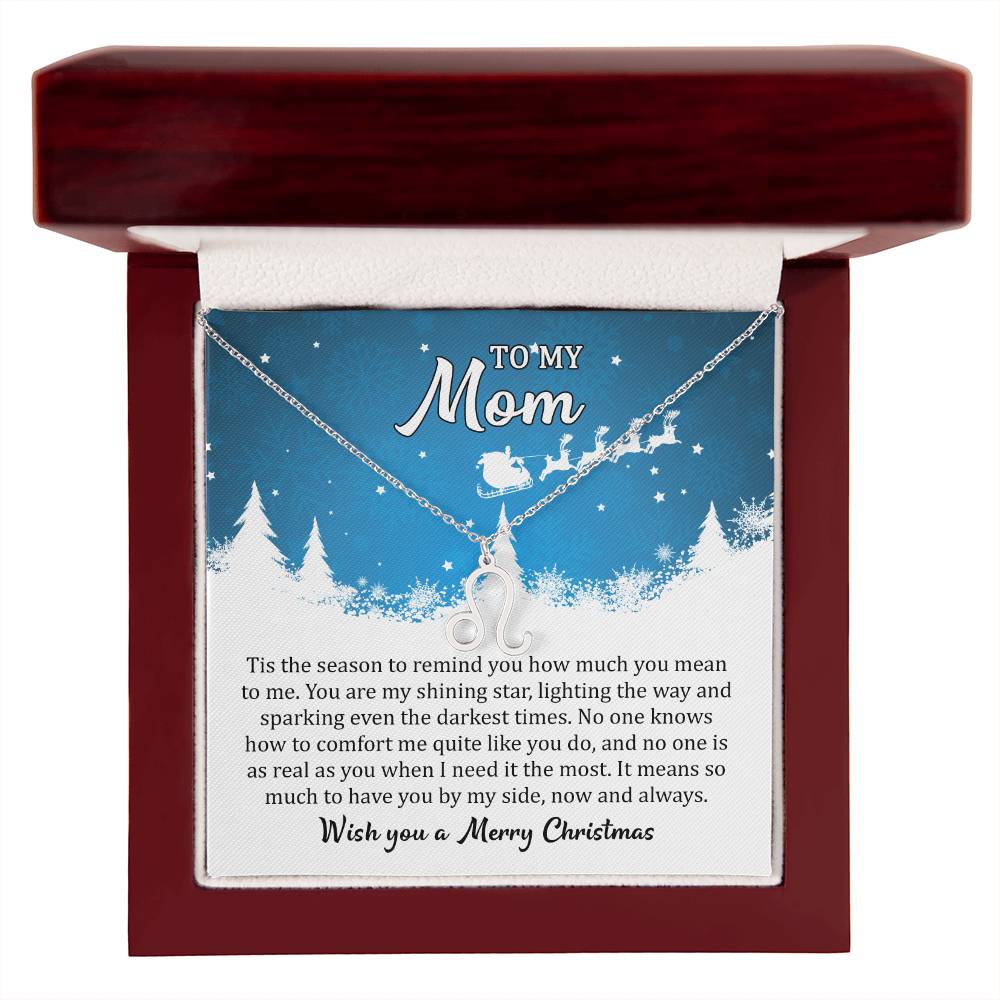 Zodiac Symbol Necklace Mom, I Wish you a Merry Christmas