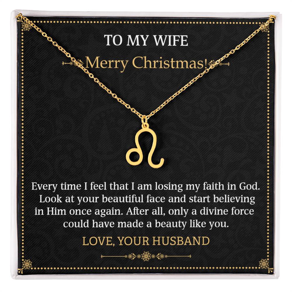 Zodiac Name Necklace To my Wife Merry Christmas