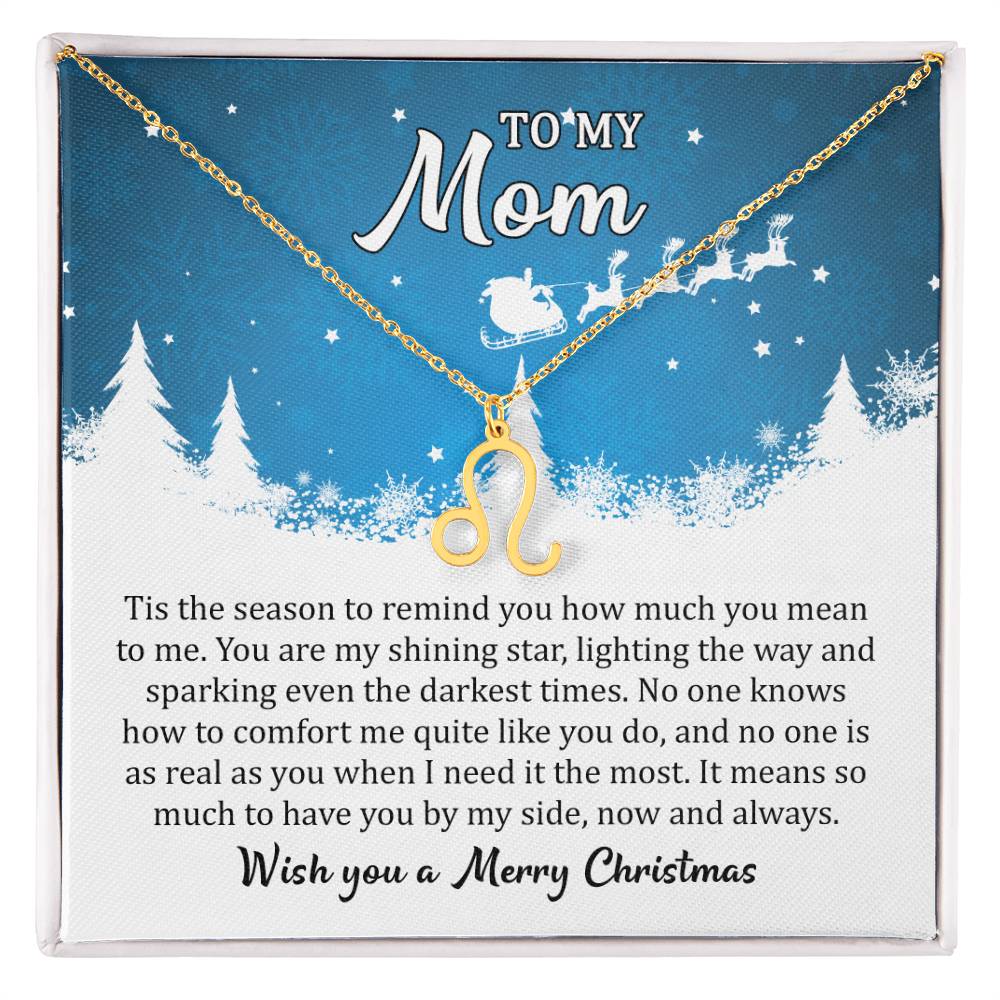 Zodiac Symbol Necklace Mom, I Wish you a Merry Christmas