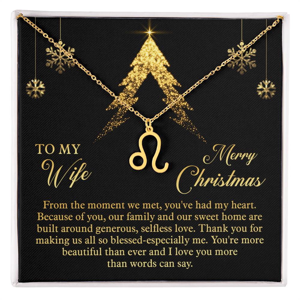 Zodiac Symbol Necklace To My Wife Merry Christmas
