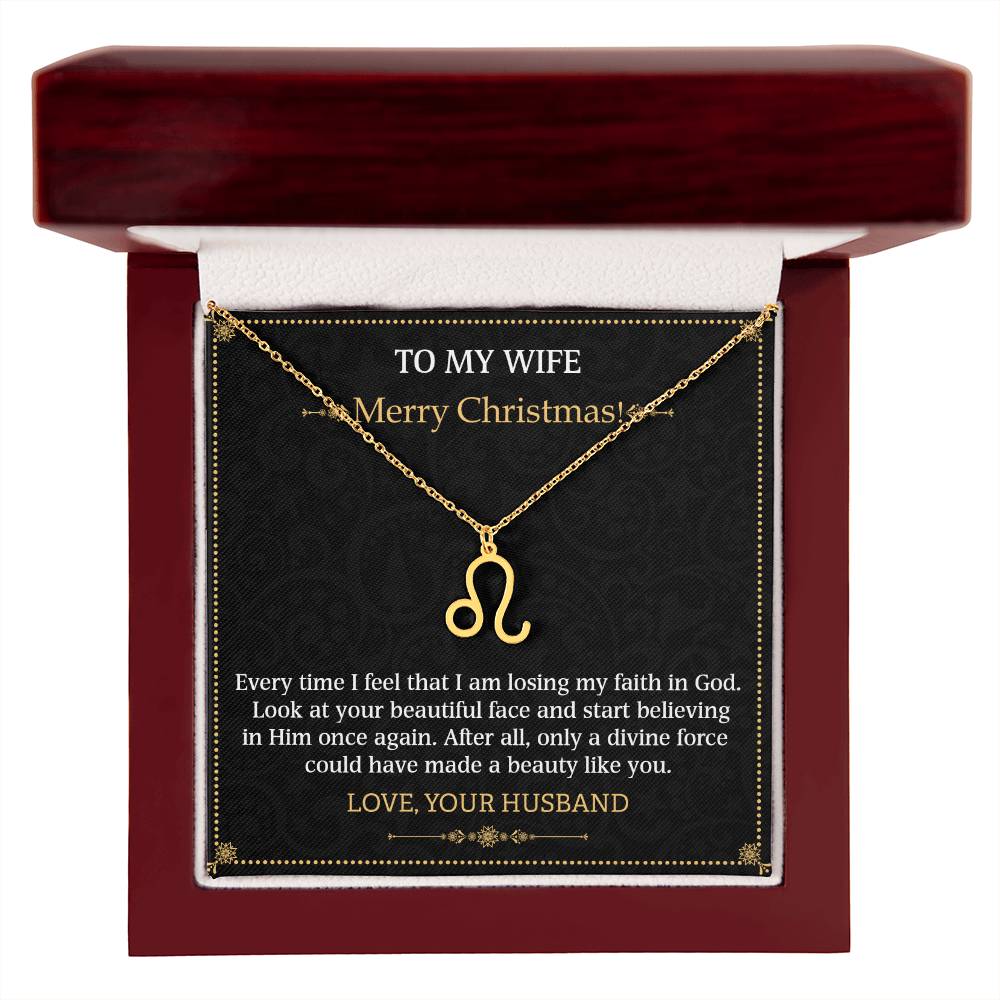 Zodiac Name Necklace To my Wife Merry Christmas