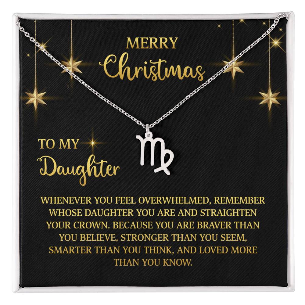 Zodiac Symbol Necklace Merry Christmas To My Daugther