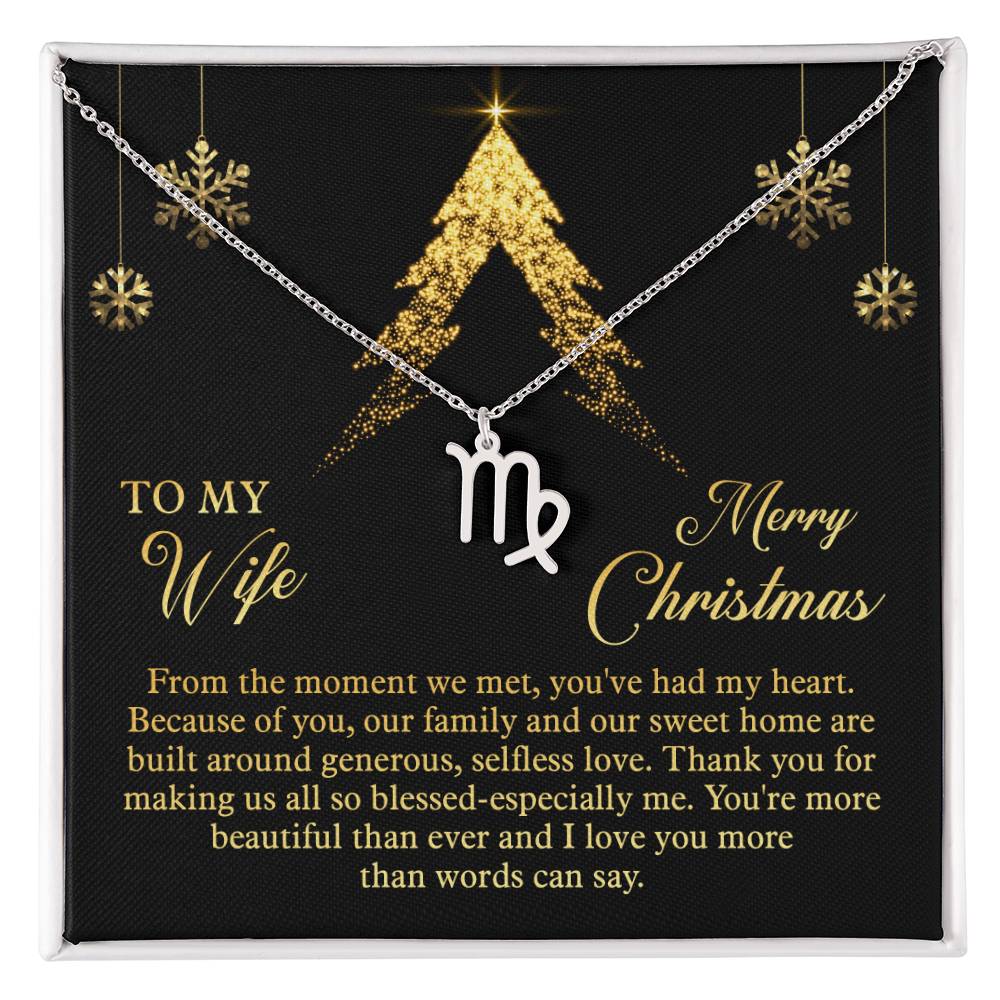 Zodiac Symbol Necklace To My Wife Merry Christmas