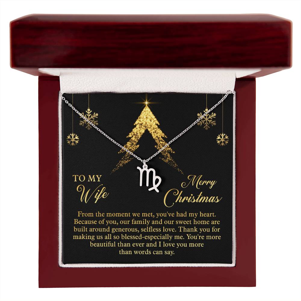 Zodiac Symbol Necklace To My Wife Merry Christmas