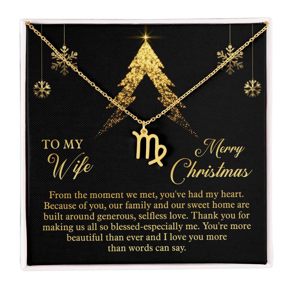 Zodiac Symbol Necklace To My Wife Merry Christmas