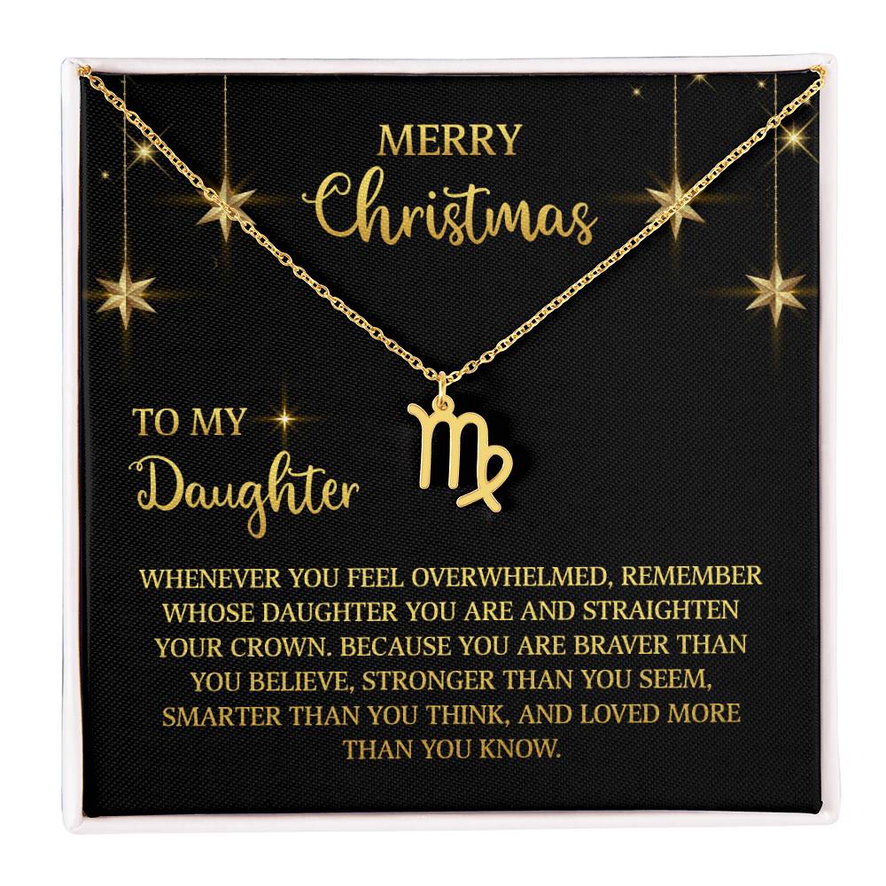 Zodiac Symbol Necklace Merry Christmas To My Daugther