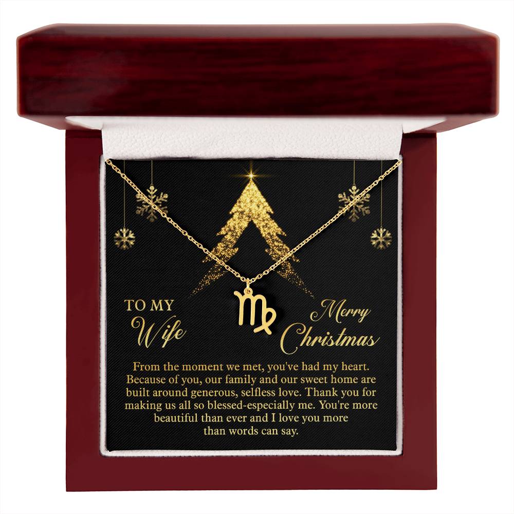 Zodiac Symbol Necklace To My Wife Merry Christmas