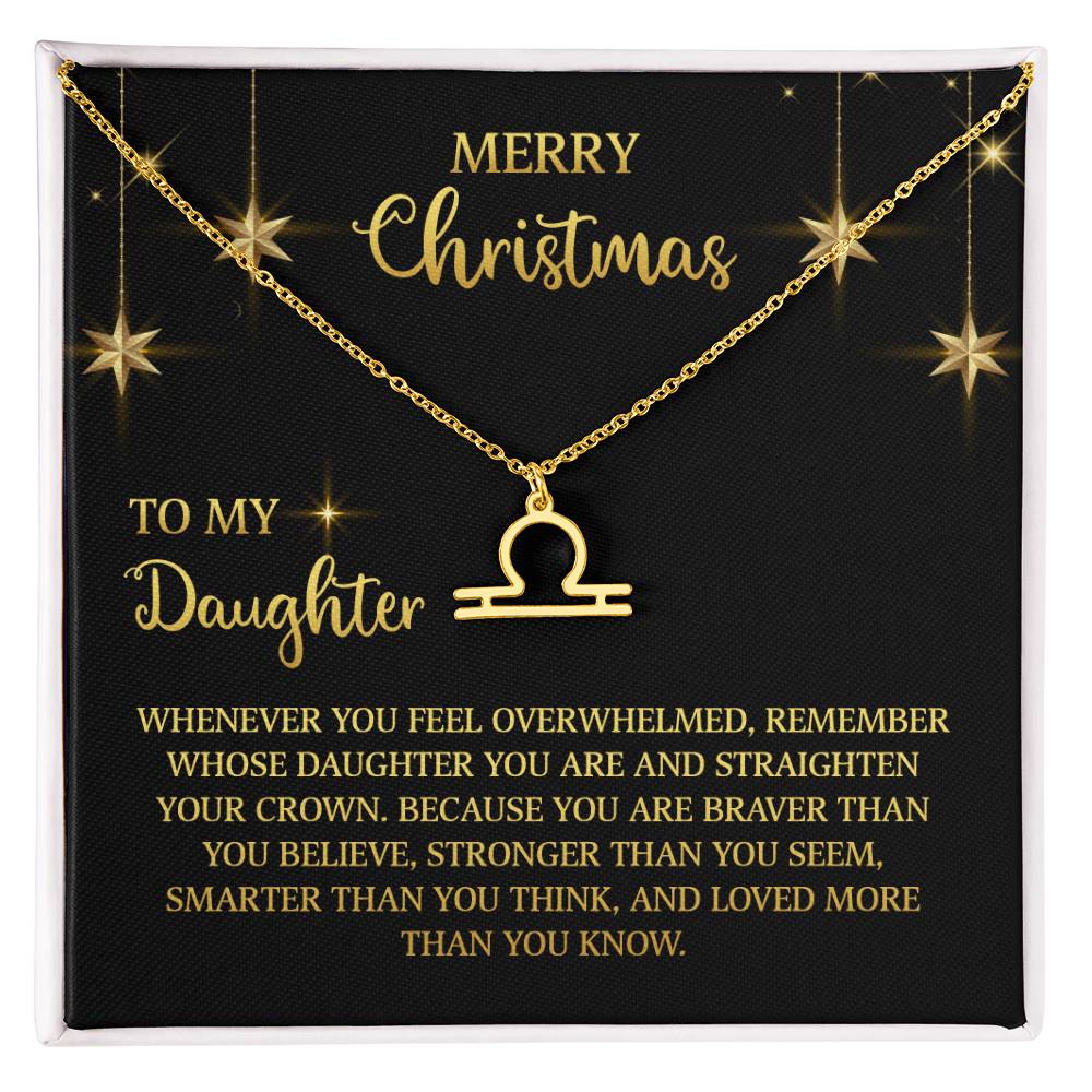 Zodiac Symbol Necklace Merry Christmas To My Daugther