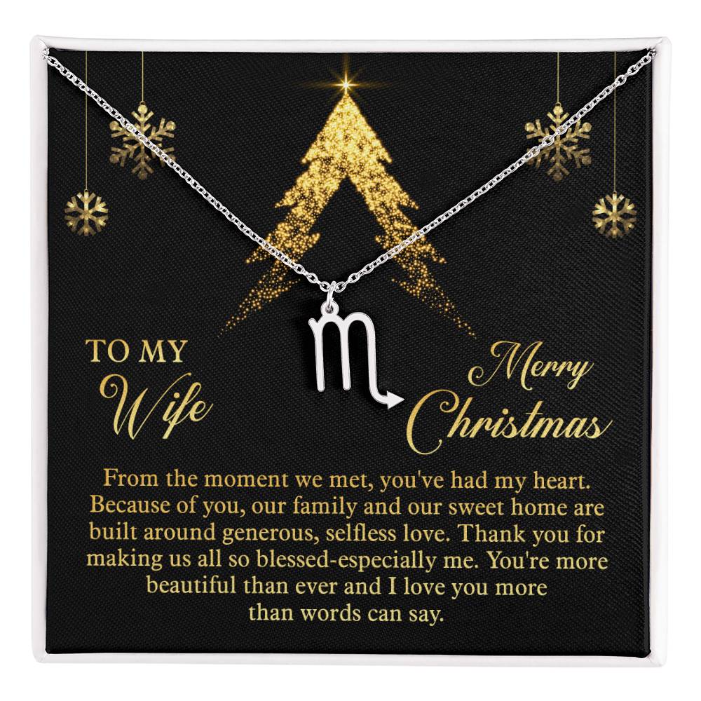 Zodiac Symbol Necklace To My Wife Merry Christmas