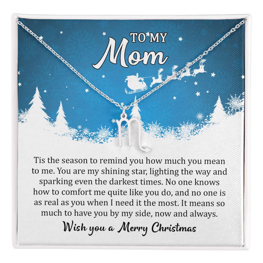 Zodiac Symbol Necklace Mom, I Wish you a Merry Christmas