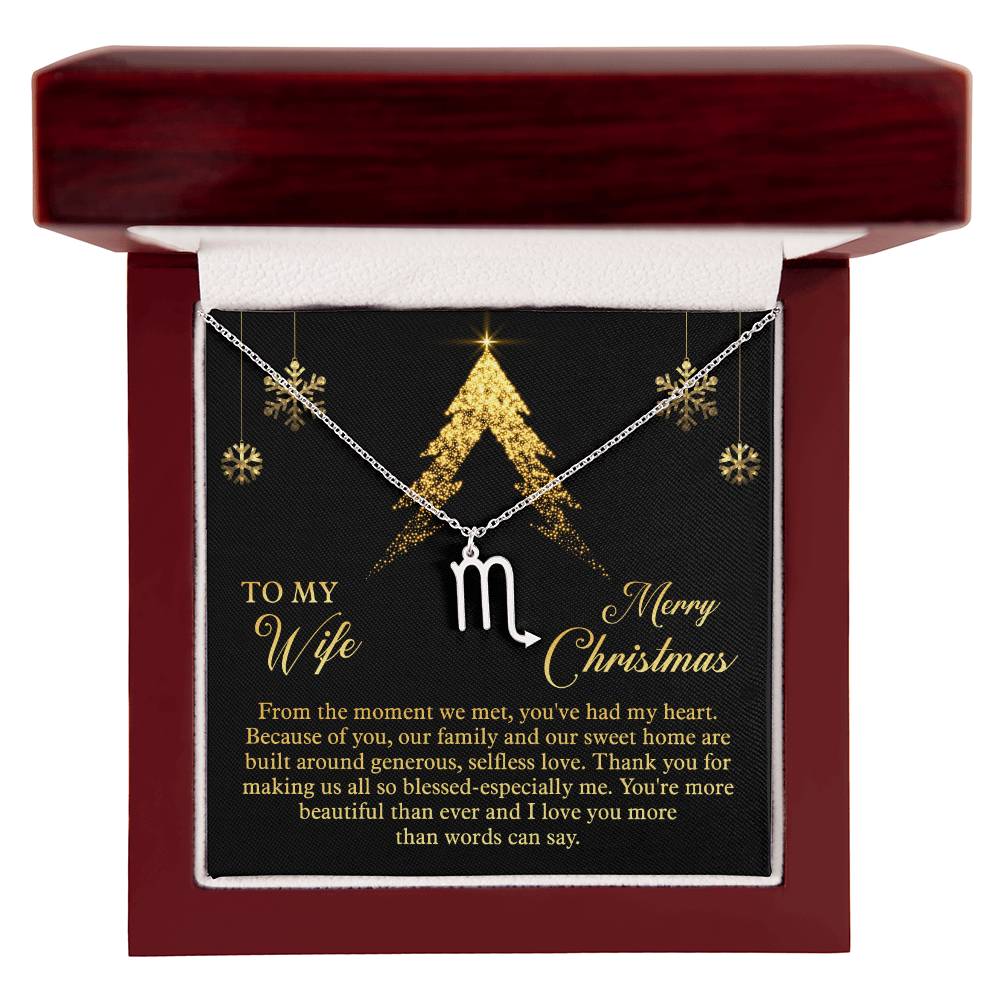 Zodiac Symbol Necklace To My Wife Merry Christmas