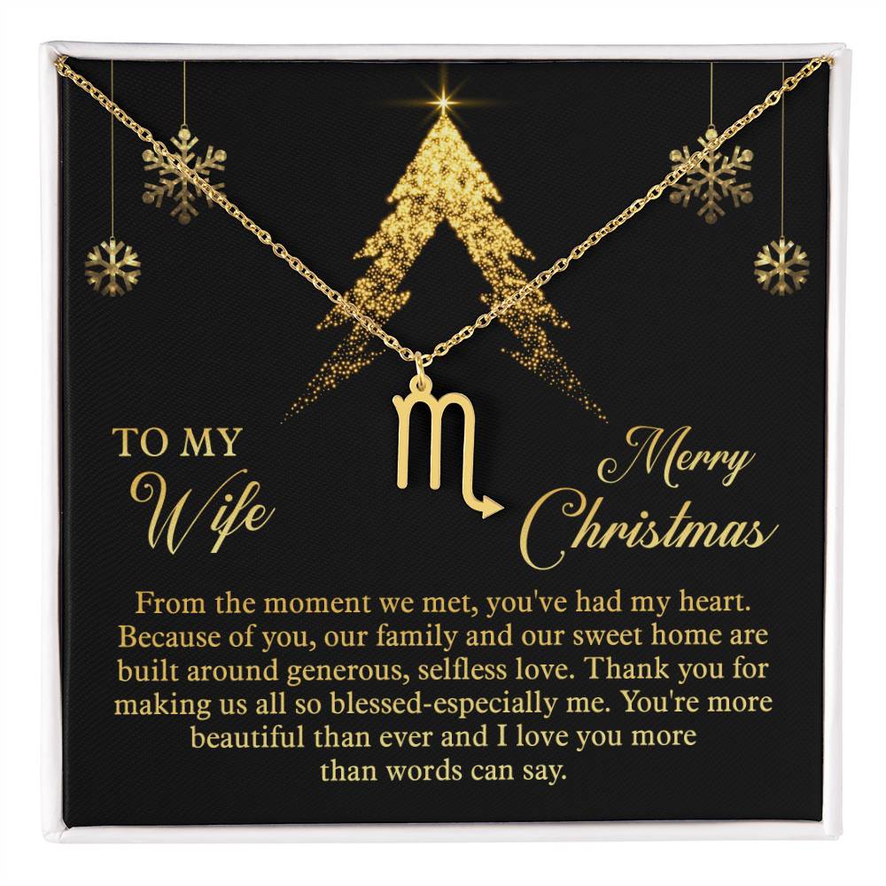 Zodiac Symbol Necklace To My Wife Merry Christmas