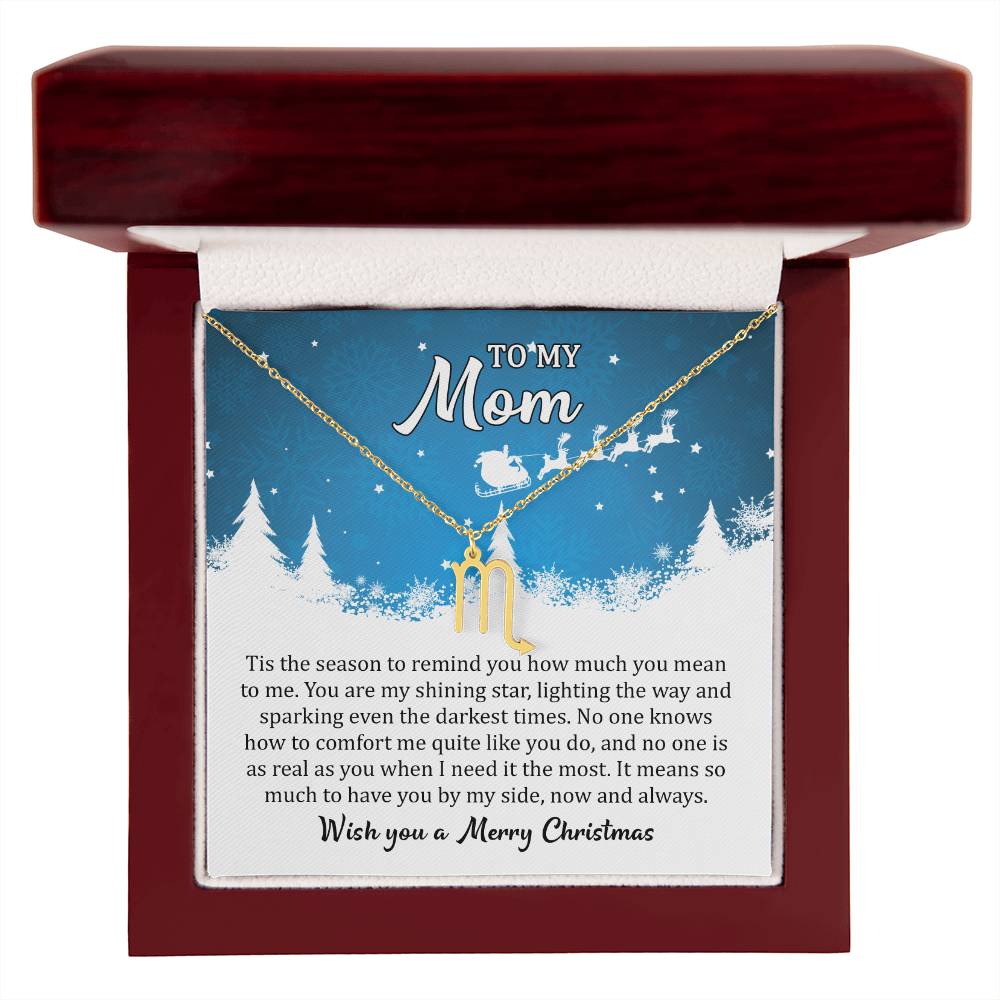 Zodiac Symbol Necklace Mom, I Wish you a Merry Christmas