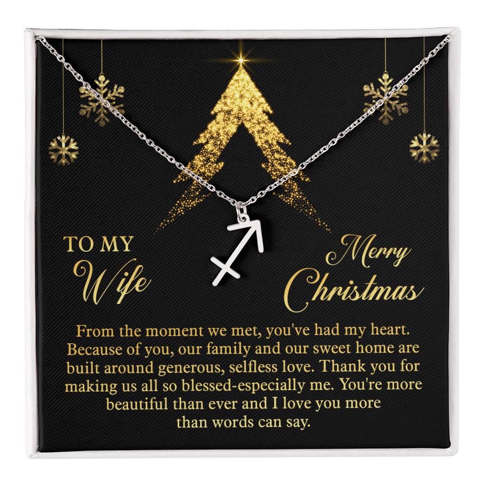 Zodiac Symbol Necklace To My Wife Merry Christmas