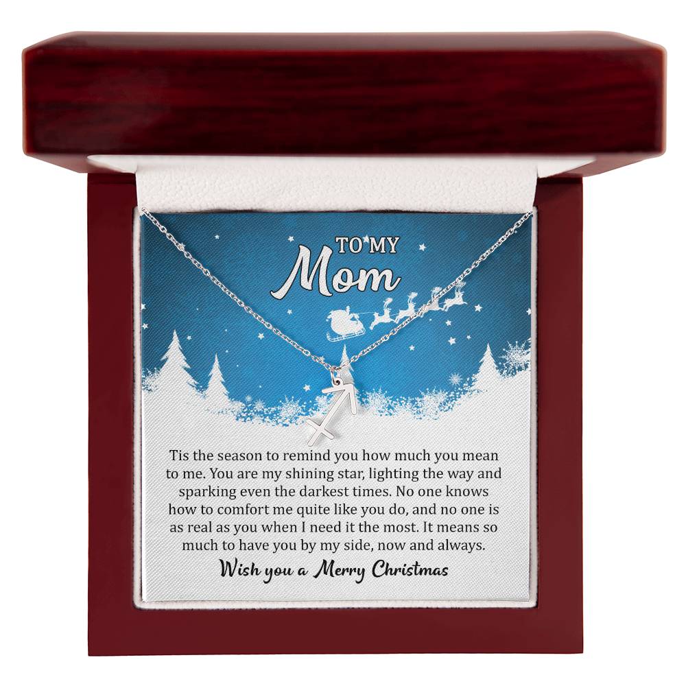 Zodiac Symbol Necklace Mom, I Wish you a Merry Christmas