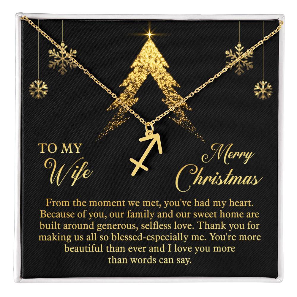 Zodiac Symbol Necklace To My Wife Merry Christmas