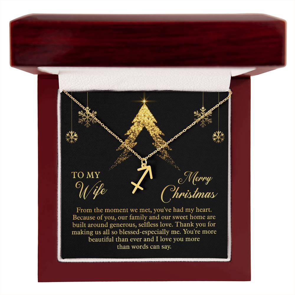 Zodiac Symbol Necklace To My Wife Merry Christmas