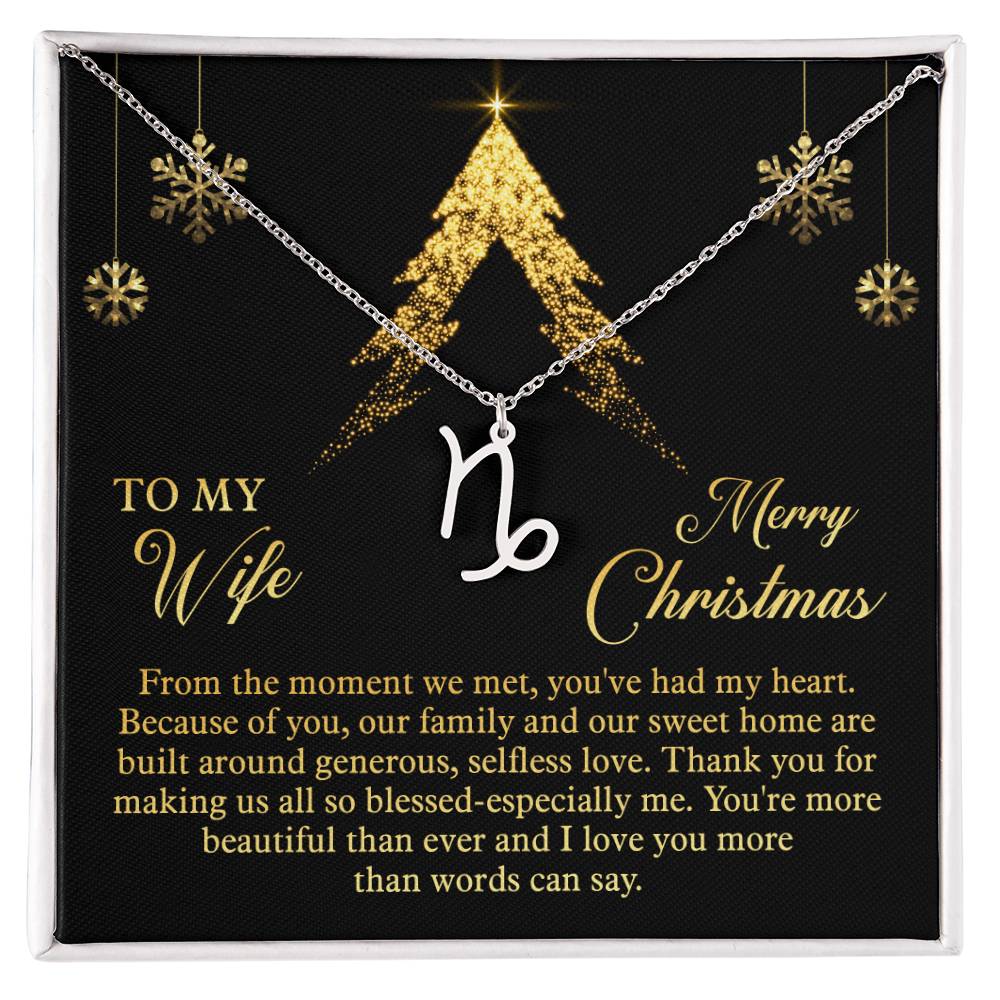 Zodiac Symbol Necklace To My Wife Merry Christmas