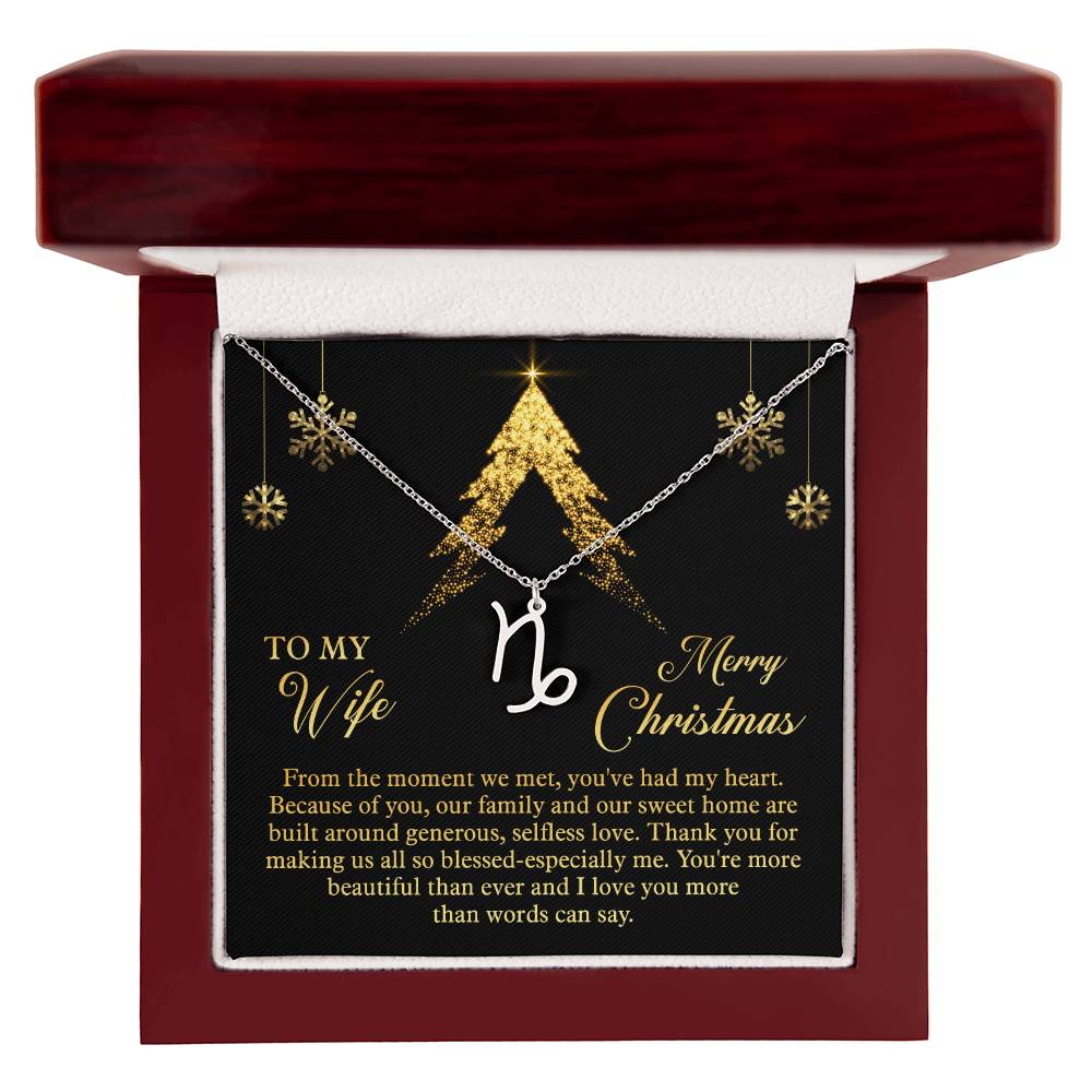 Zodiac Symbol Necklace To My Wife Merry Christmas