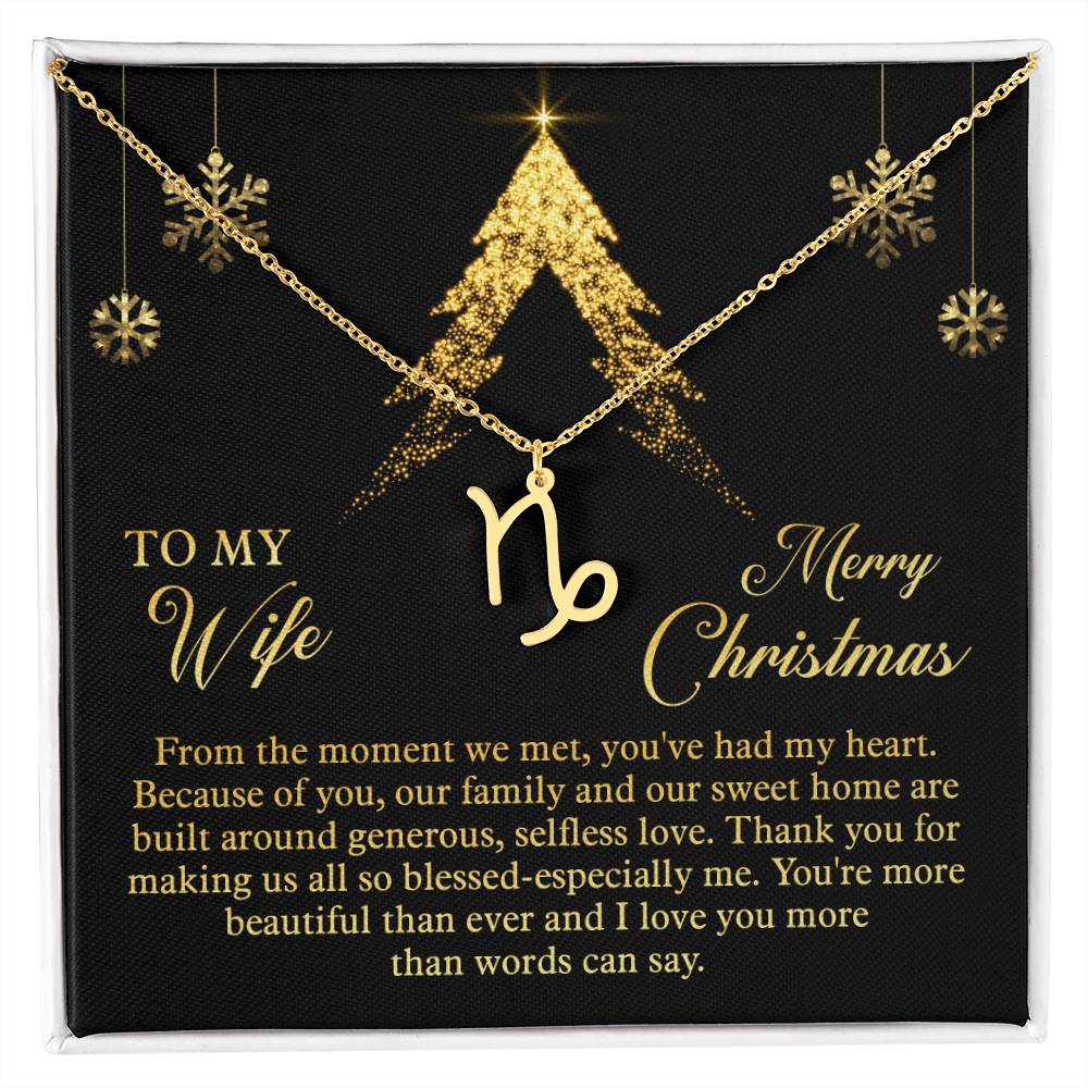 Zodiac Symbol Necklace To My Wife Merry Christmas