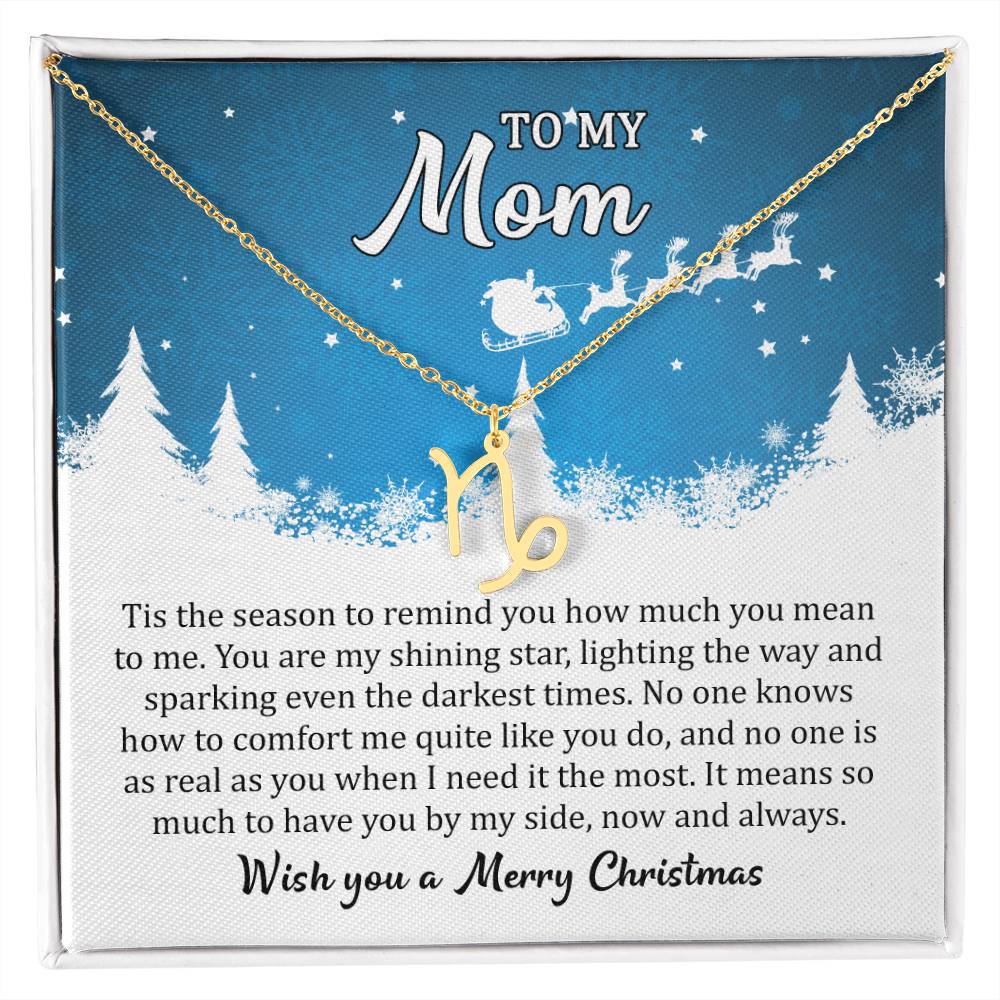 Zodiac Symbol Necklace Mom, I Wish you a Merry Christmas