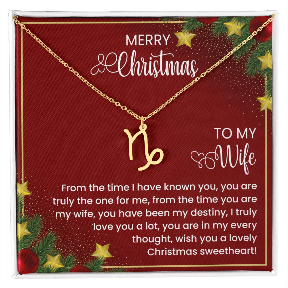 Zodiac Symbol Necklace To My Wife Merry Christmas