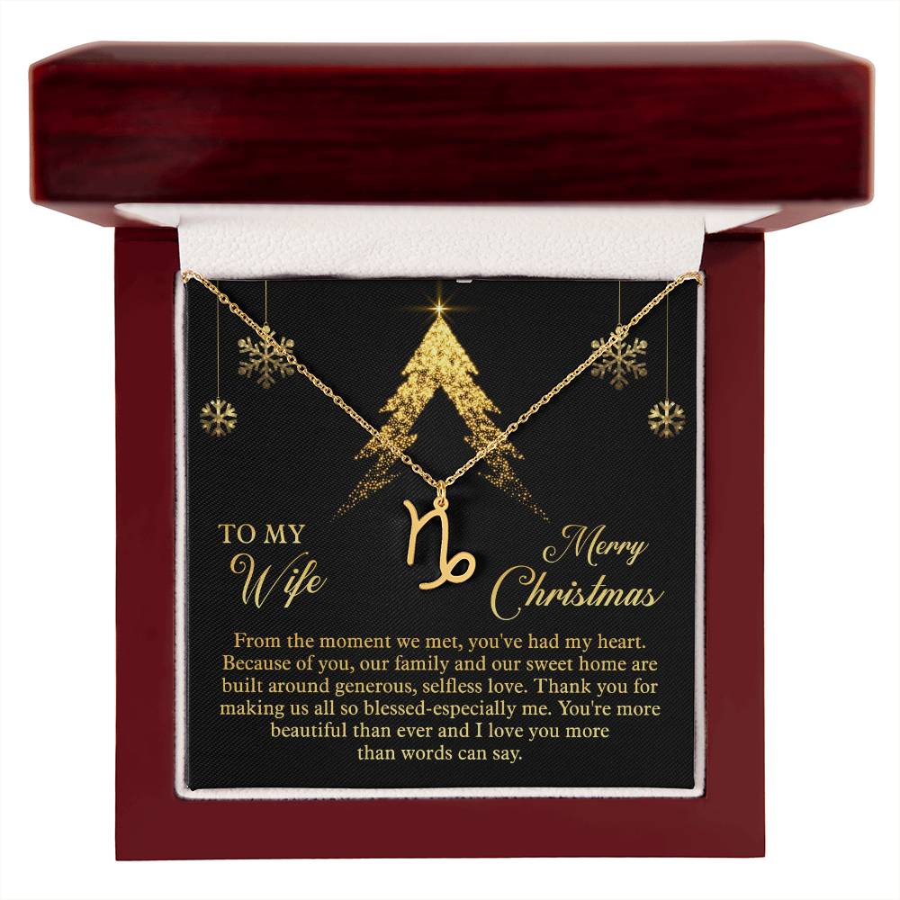 Zodiac Symbol Necklace To My Wife Merry Christmas