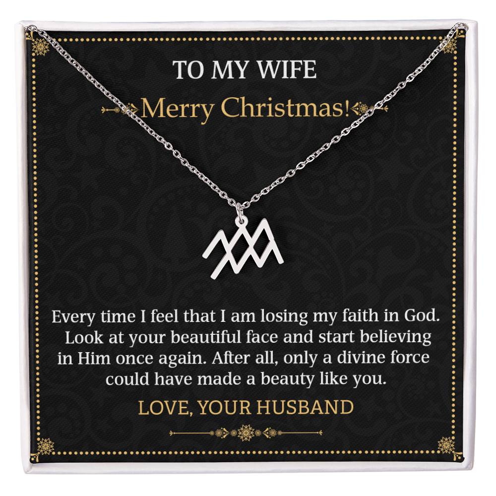 Zodiac Name Necklace To my Wife Merry Christmas