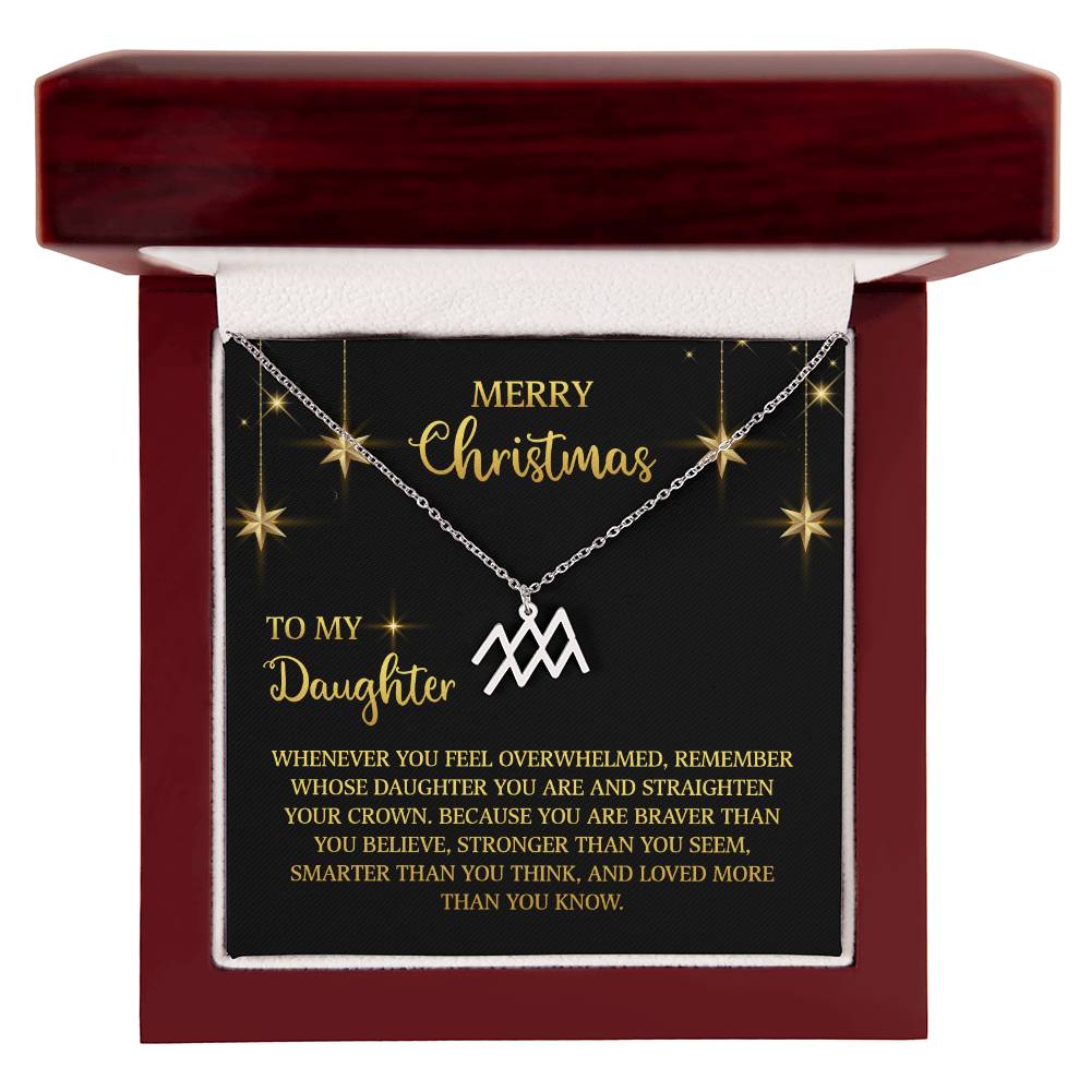 Zodiac Symbol Necklace Merry Christmas To My Daugther