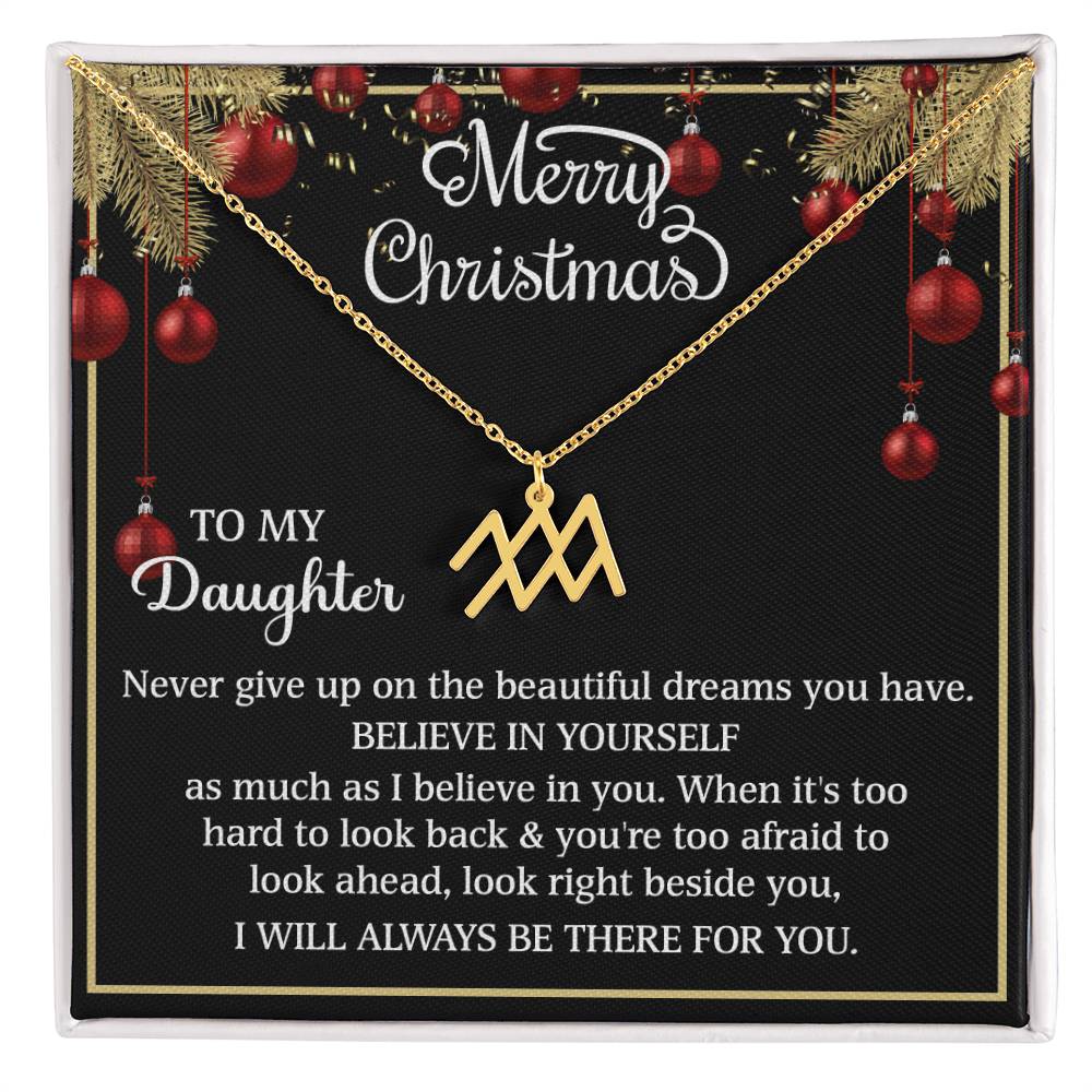 To My Daughter Zodiac Symbol Necklace
