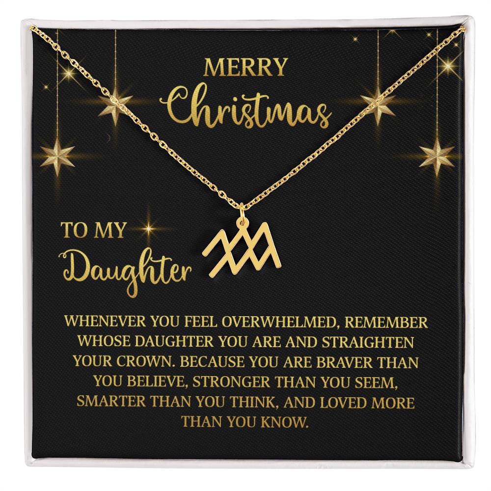 Zodiac Symbol Necklace Merry Christmas To My Daugther