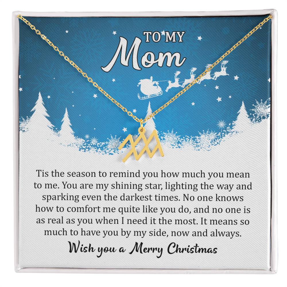 Zodiac Symbol Necklace Mom, I Wish you a Merry Christmas