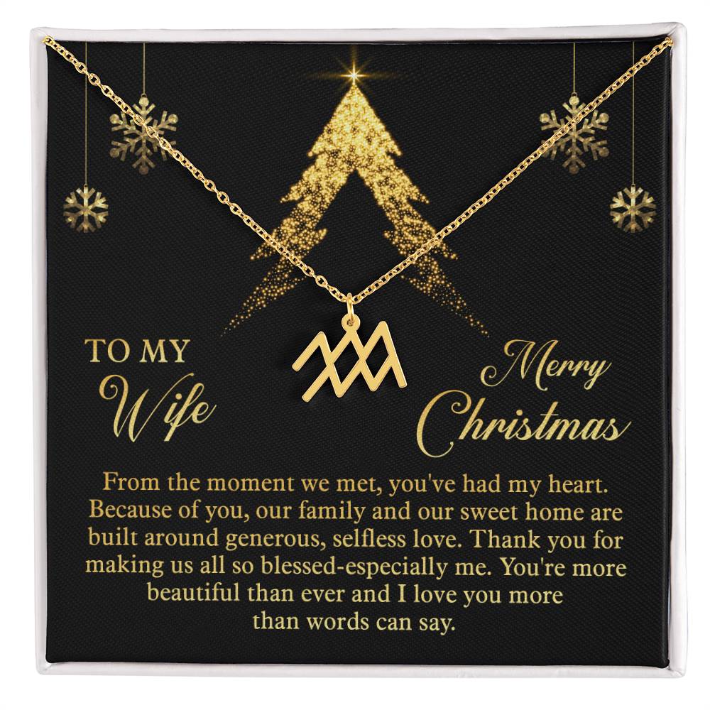 Zodiac Symbol Necklace To My Wife Merry Christmas