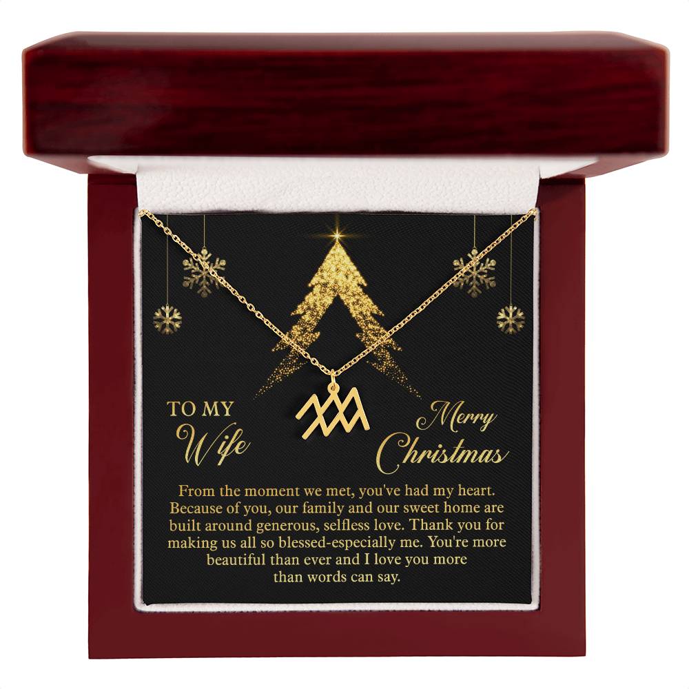 Zodiac Symbol Necklace To My Wife Merry Christmas