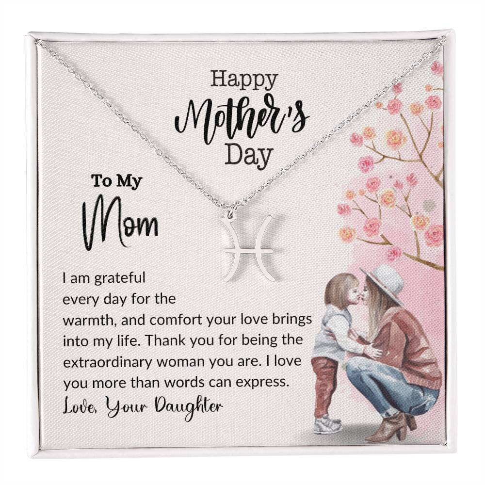 Happy Mother's Day Zodiac Symbol Necklace