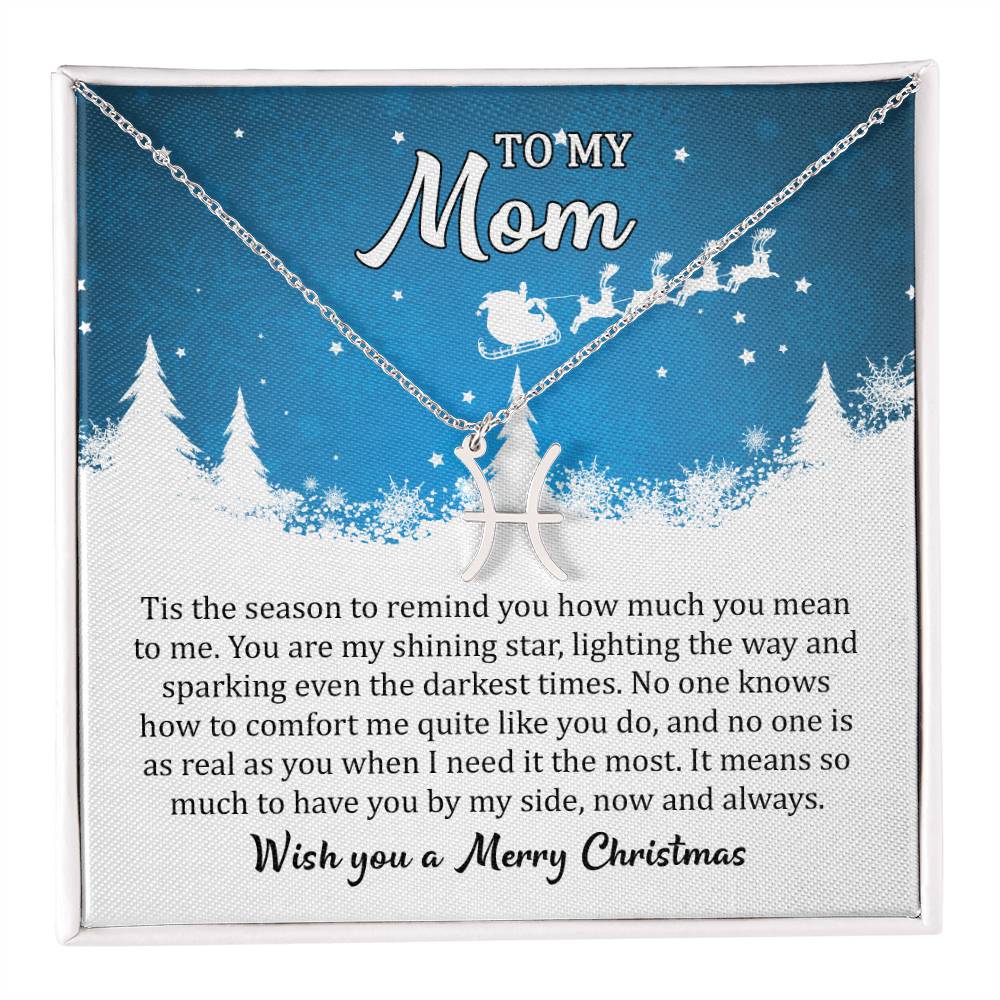 Zodiac Symbol Necklace Mom, I Wish you a Merry Christmas