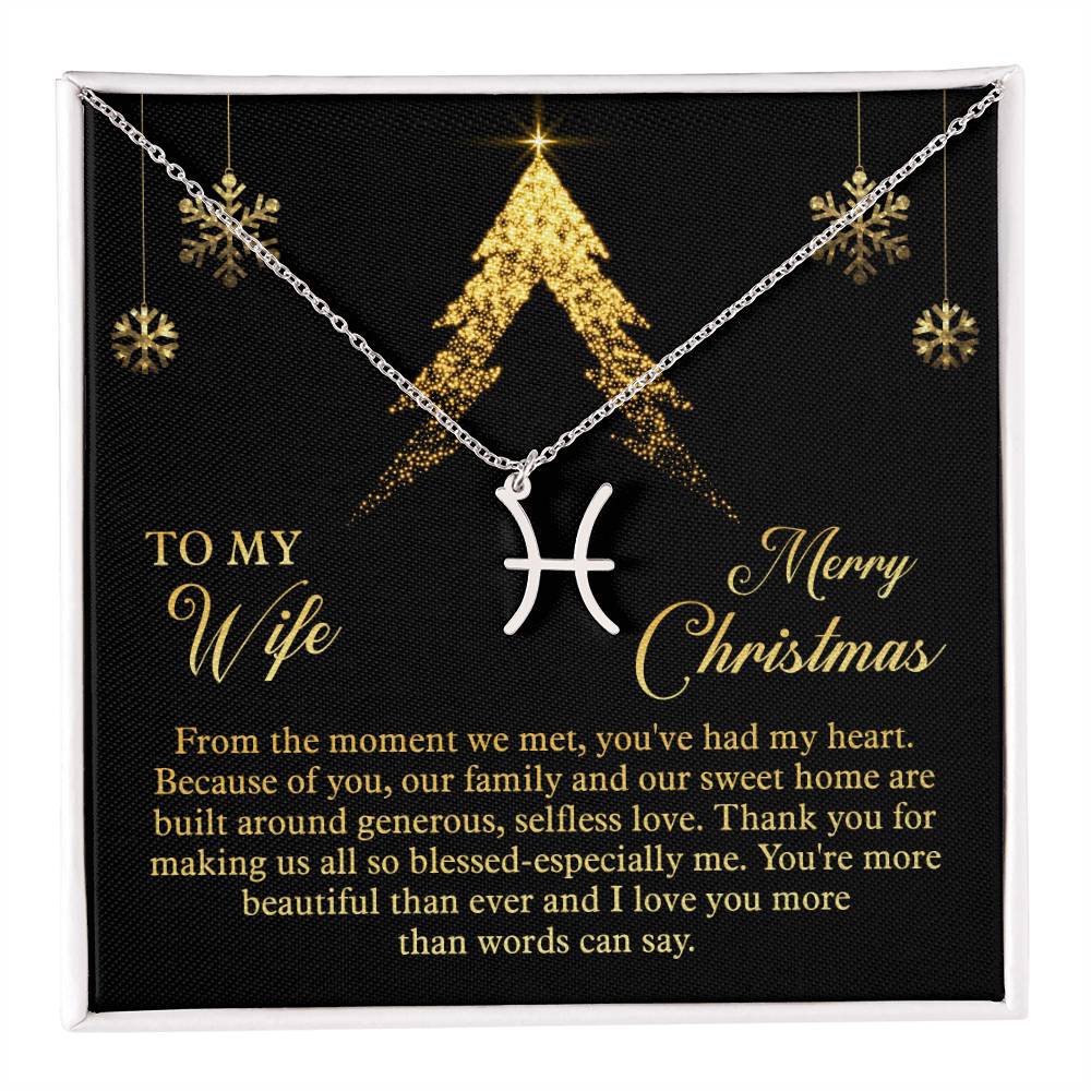 Zodiac Symbol Necklace To My Wife Merry Christmas