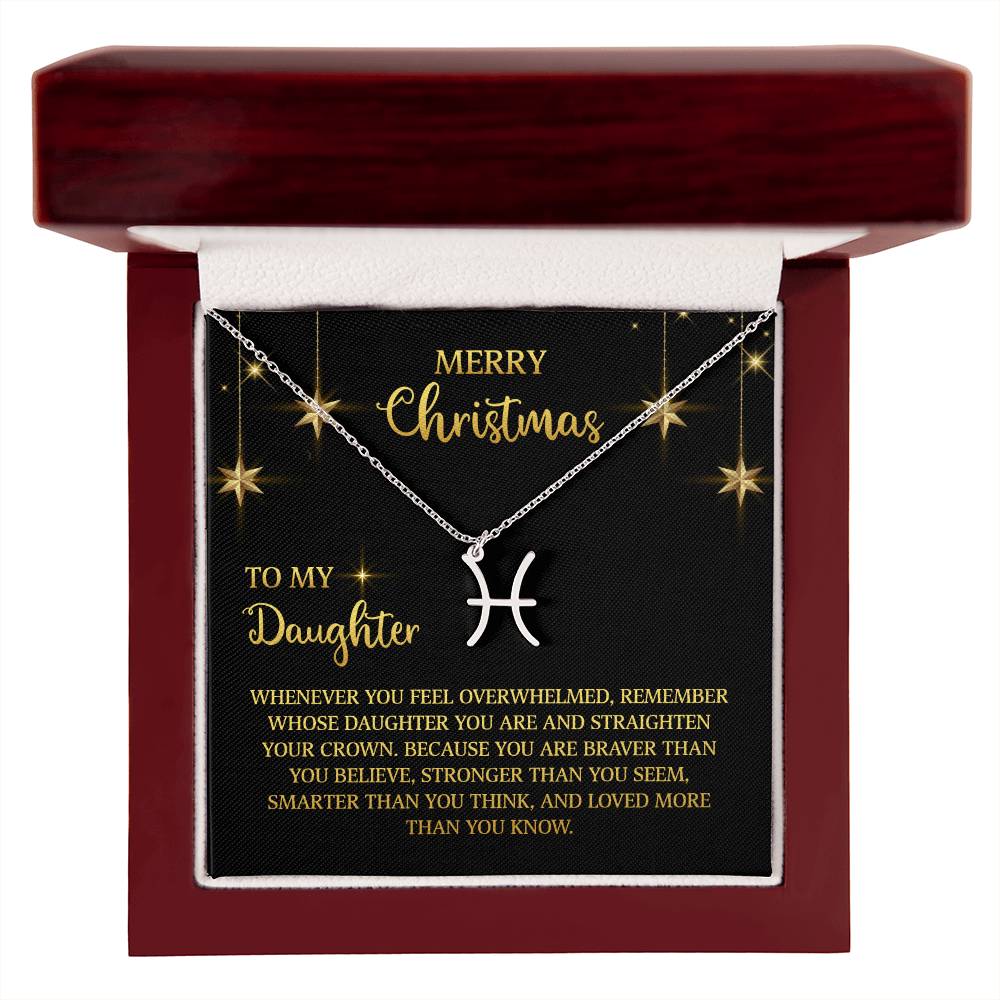 Zodiac Symbol Necklace Merry Christmas To My Daugther