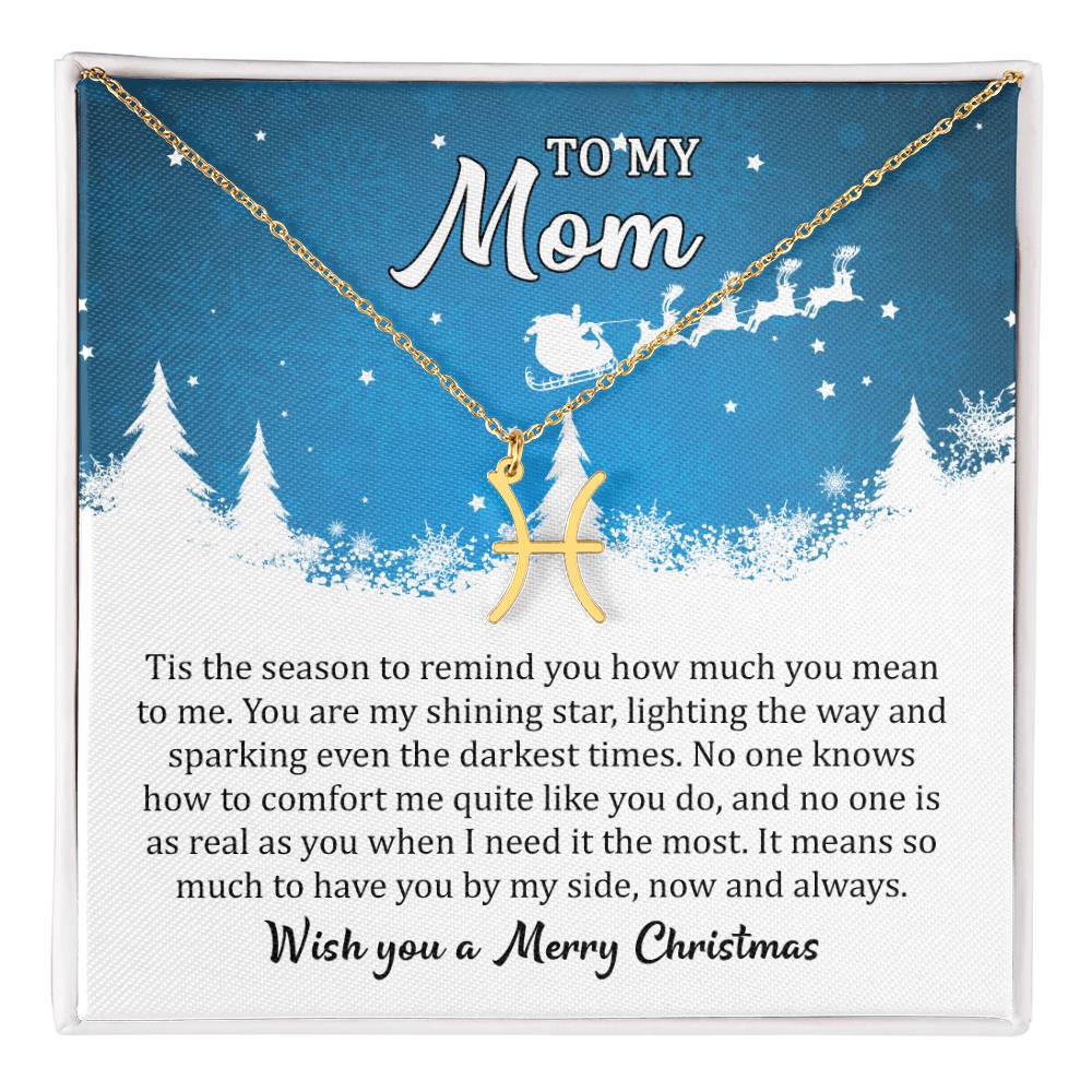 Zodiac Symbol Necklace Mom, I Wish you a Merry Christmas
