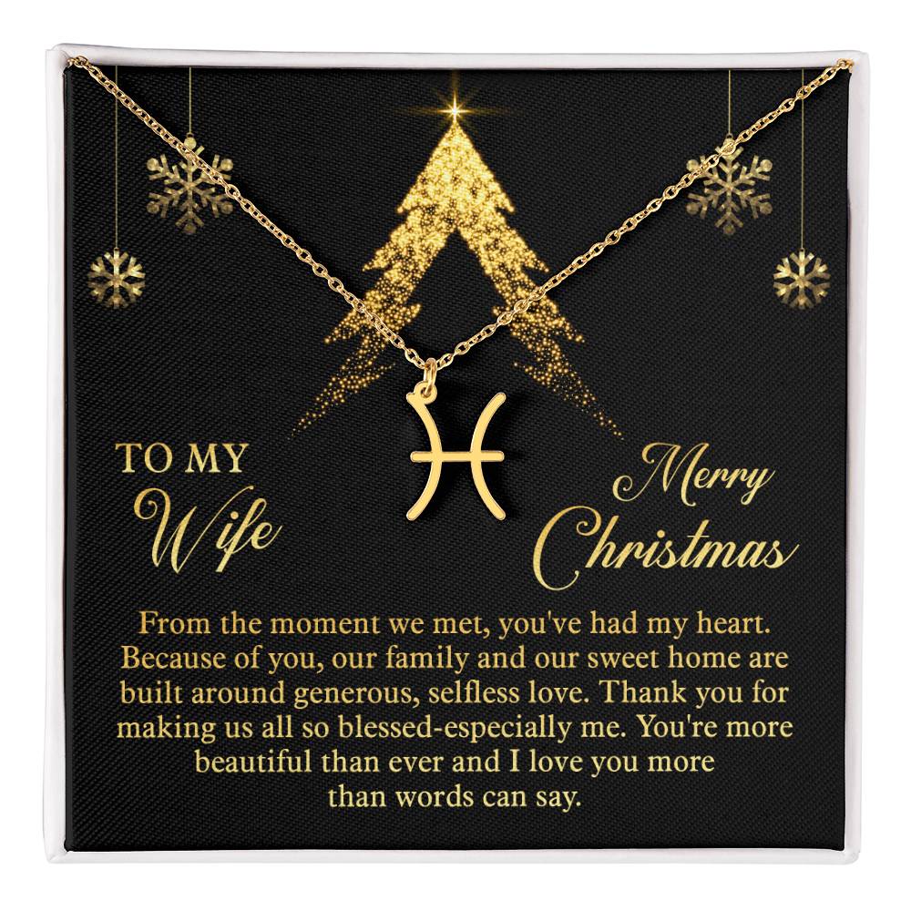 Zodiac Symbol Necklace To My Wife Merry Christmas