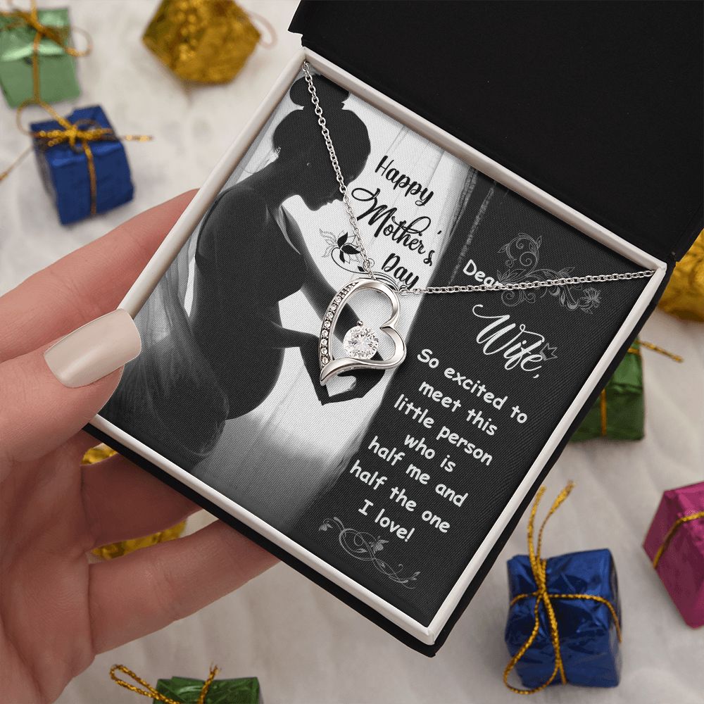 Happy Mother's Day Dear Wife Emporium Discounts Necklace and heart pendant To meet this little one